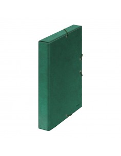 Dohe Caja para Proyectos Lomo 3cm - Carton Forrado con Papel Impreso y Plastificado - Cierre con Gomas - Color Verde