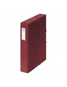 Dohe Caja para Proyectos Lomo 5cm - Carton Forrado con Papel Impreso y Plastificado - Cierre con Gomas - Color Rojo