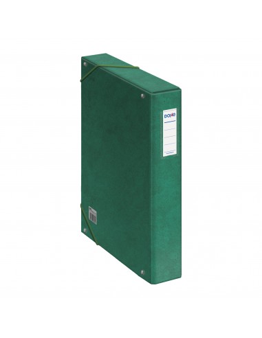 Dohe Caja para Proyectos Lomo 5cm - Carton Forrado con Papel Impreso y Plastificado - Cierre con Gomas - Color Verde