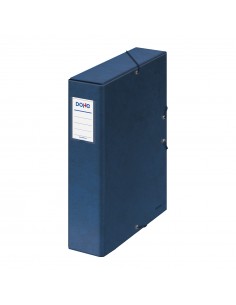 Dohe Caja para Proyectos Lomo 7cm - Carton Forrado con Papel Impreso y Plastificado - Cierre con Gomas - Color Azul