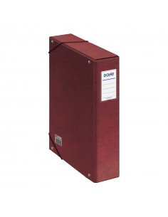 Dohe Caja para Proyectos Lomo 7cm - Carton Forrado con Papel Impreso y Plastificado - Cierre con Gomas - Color Rojo