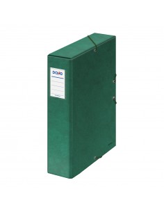 Dohe Caja para Proyectos Lomo 7cm - Carton Forrado con Papel Impreso y Plastificado - Cierre con Gomas - Color Verde