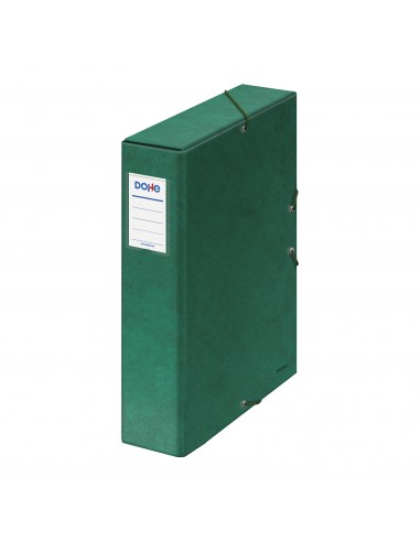 Dohe Caja para Proyectos Lomo 7cm - Carton Forrado con Papel Impreso y Plastificado - Cierre con Gomas - Color Verde