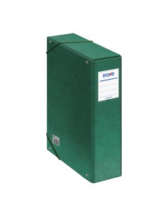 Dohe Caja para Proyectos Lomo 9cm - Carton Forrado con Papel Impreso y Plastificado - Cierre con Gomas - Color Verde