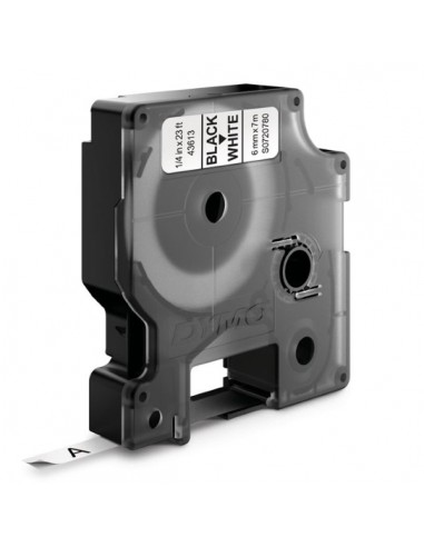 Dymo D1 Cinta de Etiquetas Original para Rotuladora - Texto negro sobre fondo blanco - Ancho 6mm x 7 metros - S0720780