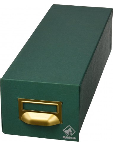 Mariola Fichero Carton Forrado en Geltex N 1 para 1000 Fichas - Medidas 125x95x350mm - Resistente y Duradero - Color Verde