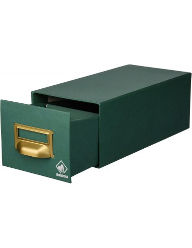 Mariola Fichero Carton Forrado en Geltex N 1 para 500 Fichas - Medidas 125x95x250mm - Resistente y Duradero - Color Verde