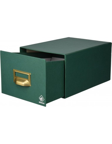 Mariola Fichero Carton Forrado en Geltex N 3 para 500 Fichas - Medidas 180x125x250mm - Resistente y Duradero - Color Verde