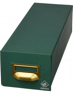 Mariola Fichero Carton Forrado en Geltex N 5 para 1000 Fichas - Medidas 250x190x350mm - Resistente y Duradero - Color Verde