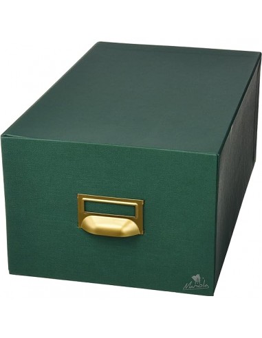 Mariola Fichero Carton Forrado en Geltex N 5 para 500 Fichas - Medidas 250x190x250mm - Resistente y Duradero - Color Verde