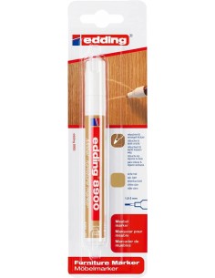 Edding 8900 Rotulador Permanente para Muebles - Punta Redonda 1.5-2mm - Resistente a la Luz - Secado Rapido - Color Roble