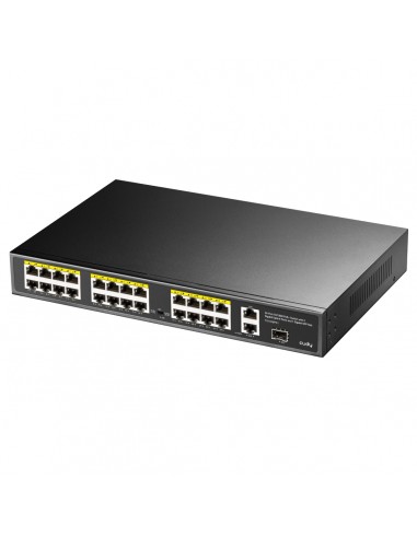 Cudy FS1026PS1 Switch Gigabit de 24 puertos PoE-de 10 100 Mbits-2 Puerto de Enlace Ascendente Gigabit-1 Ranura SFP de