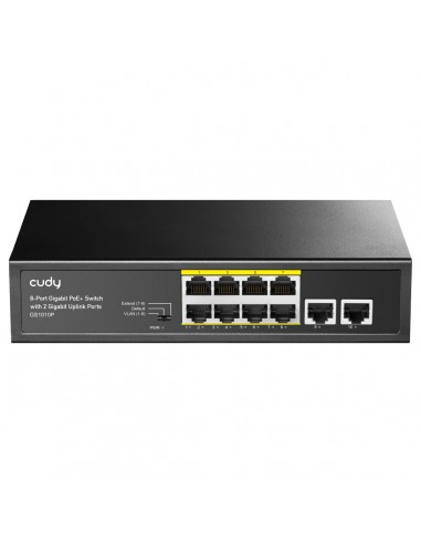 Cudy GS1010P Switch Gigabit PoE-de 8 Puertos con 2 Puertos de Enlace Ascendente Gigabit