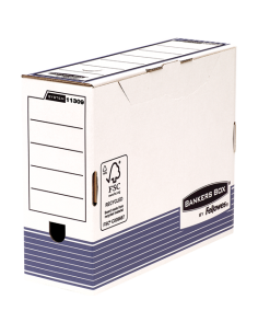 Bankers Box Caja de Archivos Tamaño A4 Fastfold - Certificacion FSC - Medidas Internas 26x10x31.50cm - Medida Del Lomo 100mm