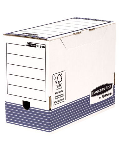 Bankers Box Caja de Archivos Tamaño A4 Fastfold - Montaje Automatico - Certificacion FSC - Dimensiones Internas