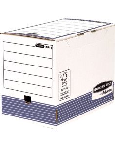 Bankers Box Caja de Archivos Tamaño A4 Fastfold - Montaje Automatico - Certificacion FSC - Dimensiones Internas