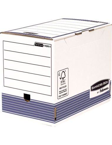 Bankers Box Caja de Archivos Tamaño A4 Fastfold - Montaje Automatico - Certificacion FSC - Dimensiones Internas