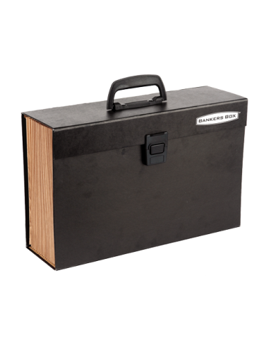 Bankers Box Maletin Archivador Resistente - 19 Secciones para Documentos - Cierre de Seguridad con Clik - Estructura