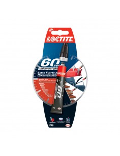 Loctite 60Sec Caja Std - Adhesivo Reposicionable en Gel Transparente - Pega en 60 Segundos - Adhesion Extrafuerte - Ideal