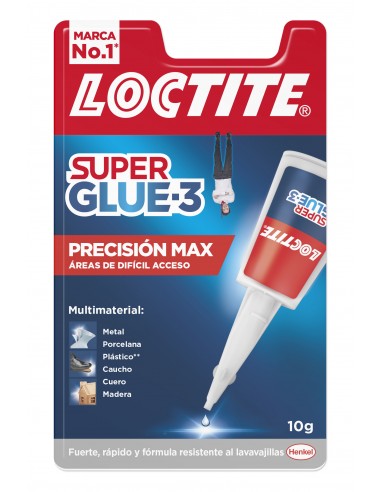 Loctite Superglue-3 Precision Max Bl 10gr - Adhesivo Liquido Transparente - Boquilla Extralarga - Secado Rapido - Resistente