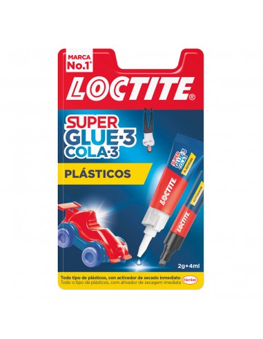 Loctite Superglue-3 Plasticos Dificiles Bl 4ml-2gr - Pegamento Transparente y Liquido - Formulado para Plasticos Dificiles