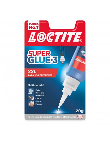 Loctite Superglue-3 XXL Bl 20Gr - Adhesivo Universal Instantaneo - Transparente y Secado Rapido - Resistente al Agua y