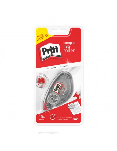 Pritt Roller Compact Flex Bl 4.2mm x 10m B2B - Punta Flexible - Aplicacion Suave - Correcciones Limpias - Diseño Ecologico -