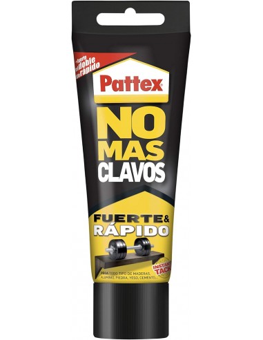 Pattex No Mas Clavos Tubo 250gr - Adhesivo de Montaje Extra-Fuerte - Elimina la Necesidad de Clavos y Tornillos - Ideal para