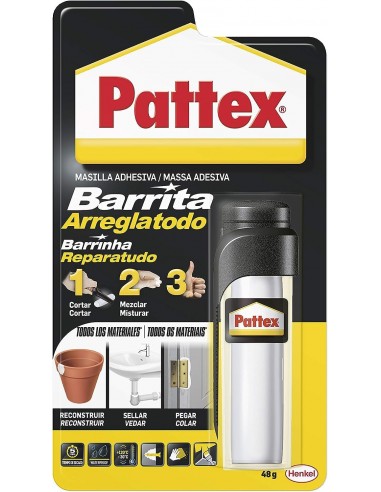 Pattex Barrita Arreglatodo Bl 48gr - Moldeable para Reparar y Sellar Agujeros y Fisuras - Ideal para Instalaciones.