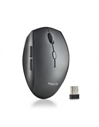 NGS Raton Inalambrico Ergonomico - 5 Botones - Teclas Silenciosas - Rueda de Desplazamiento - Conexion 2.4 Ghz - dpi