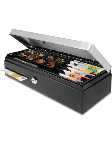 Safescan HD-4617C Cajon Portamonedas - Apertura Vertical - 8 Compartimentos para Monedas - 8 Compartimentos para Billetes -
