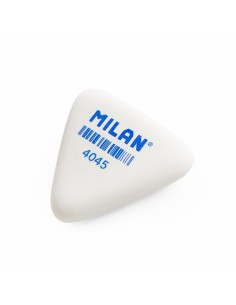 Milan 4045 Goma de Borrar Triangular Flexible - Miga de Pan - Caucho Sintetico - Color Blanco
