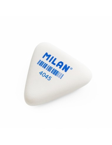 Milan 4045 Goma de Borrar Triangular Flexible - Miga de Pan - Caucho Sintetico - Color Blanco