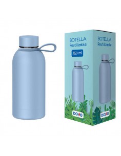Dohe Botella Reutilizable 350ml - Acero Inoxidable de Doble Pared - Libre de BPA - Tapon Hermetico Antigoteo de Acero