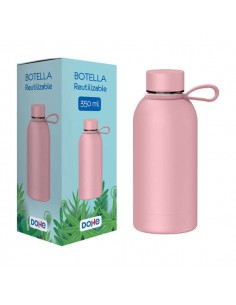 Dohe Botella Reutilizable 350ml - Acero Inoxidable de Doble Pared - Libre de BPA - Tapon Hermetico Antigoteo de Acero