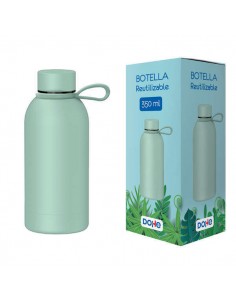 Dohe Botella Reutilizable 350ml - Acero Inoxidable de Doble Pared - Libre de BPA - Tapon Hermetico Antigoteo de Acero