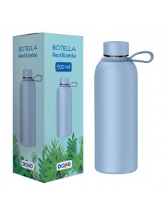 Dohe Botella Reutilizable 500ml - Acero Inoxidable de Doble Pared - Libre de BPA - Tapon Hermetico Antigoteo de Acero
