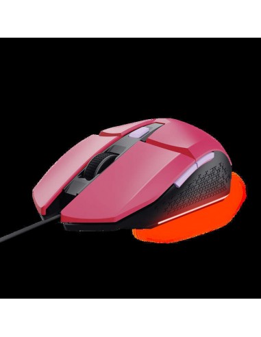 Trust Raton Gaming Iluminado Felox - Velocidad Ajustable hasta 6400 PPP - 3 Configuraciones LED Multicolor - 6 Botones