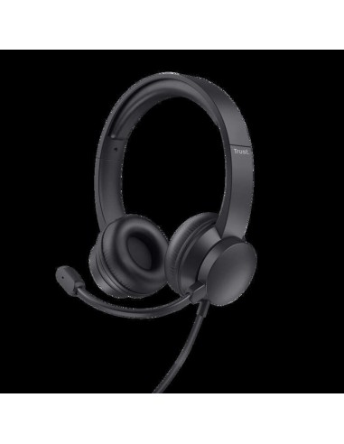 Trust Auriculares Ayda para PC - Diadema Ajustable - Mando de Volumen Supraaural - Microfono Plegable - Conexion de Audio de
