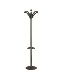 Unilux Perchero Floral 6 Ganchos - Diseño Elegante y Floral - 6 Ganchos para Colgar Prendas - Color Negro