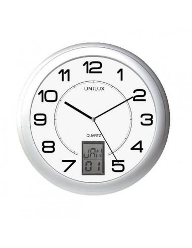 Unilux Reloj de Pared Instinct - Diseño Moderno y Minimalista - Funciona con Pilas - Facil de Instalar