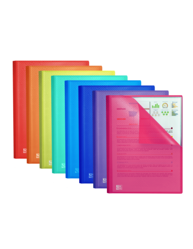 Oxford Urban A4 Carpeta de Fundas Soldadas - Tapa de Plastico Translucido - 40 Fundas - Colores Surtidos