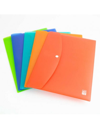 Oxford Urban Carpeta Plastico Rigido Translucido - Sobre con Broche - Resistente y Duradera - Colores Surtidos