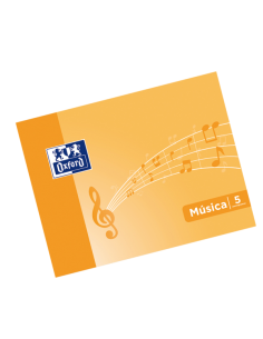 Oxford School Musica A5 Apaisado - Tapa Blanda - Libreta Grapada - 5 Pentagramas - Interlineado de 4mm - 10 Hojas - Tapa
