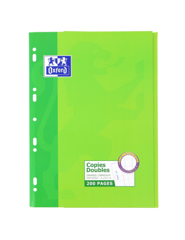 Oxford Seyes Recambio A4 200 Hojas - Cuadricula Seyes - con Margen - Papel de Alta Calidad