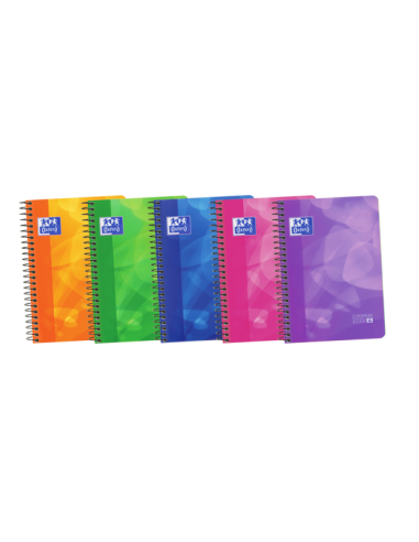 Oxford School Lagoon 8-Europeanbook - Tapa de Plastico Resistente - Cuaderno de 120 Hojas - Formato 4 5x5 - Colores Surtidos