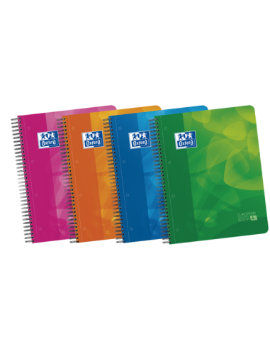 Oxford School Lagoon A4-Europeanbook 4 - Tapa de Plastico Resistente - 120 Hojas con Separadores - 50-mas Hojas Gratis -