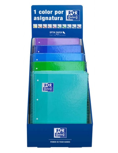 Oxford School Expositor Sobremesa Colores Frios A4-- Tapa Extradura - Cuaderno Espiral Microperforado - Europeanbook 1 5x5 -