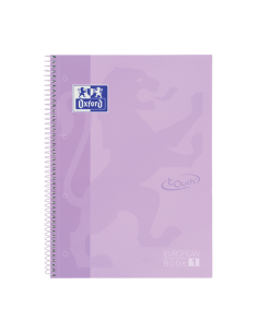 Oxford School Touch Europeanbook 1 A4-Tapa Extradura - Cuaderno de 80 Hojas - Tapa Resistente - Color Malva Pastel