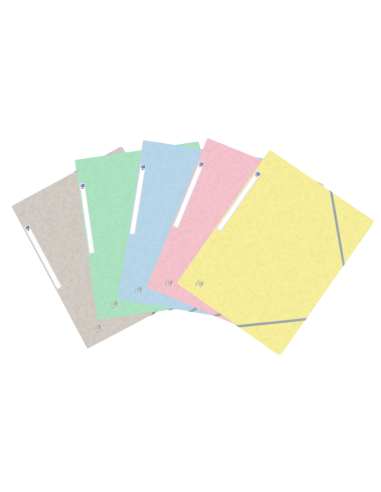 Oxford Top File-Carpeta de Gomas 3 Solapas - Colores Pastel - Resistente y Duradera - Ideal para Organizar Documentos -
